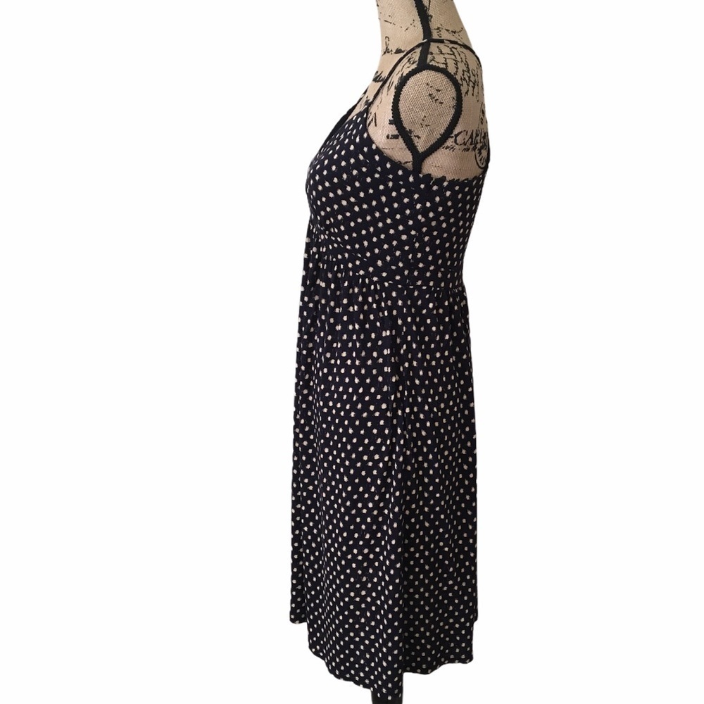 LOFT Ann Taylor Black White Polka Dot Cami Dress XS Rayon Sundress - Picture 4 of 8